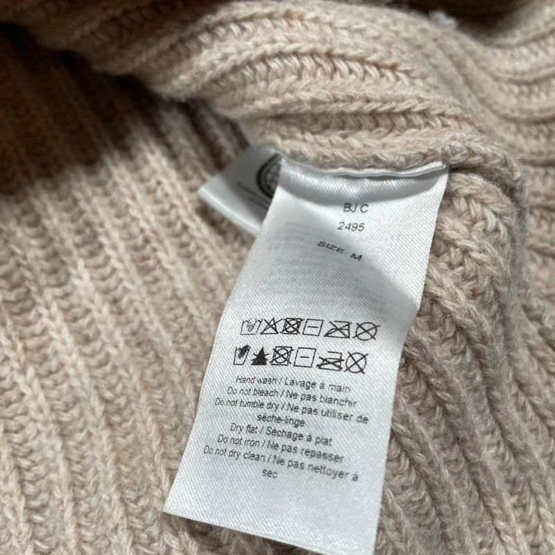 Beige Ganni Knitted Sweater Vest Mock Neck - Medium