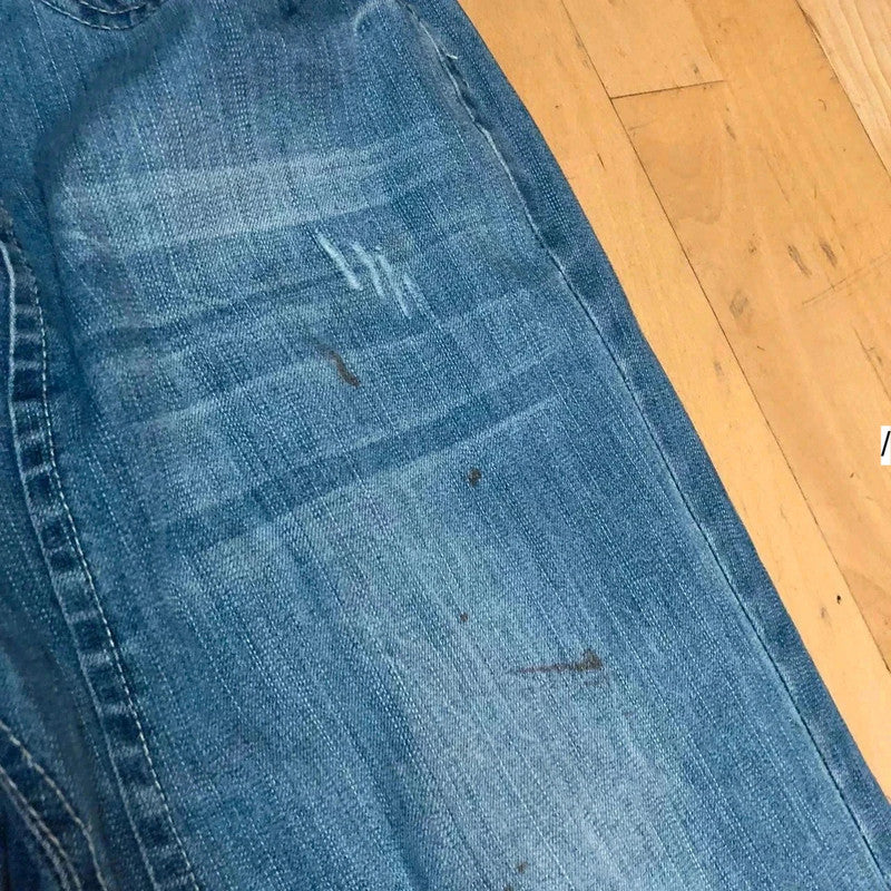 Vintage 90s Baggy Embroidered Jeans - 36W