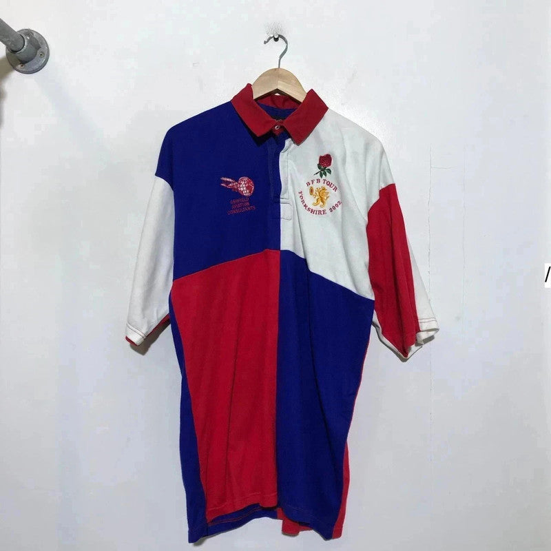 Vintage 2002 Colour Bloc Rugby Shirt BFB Tour - XL