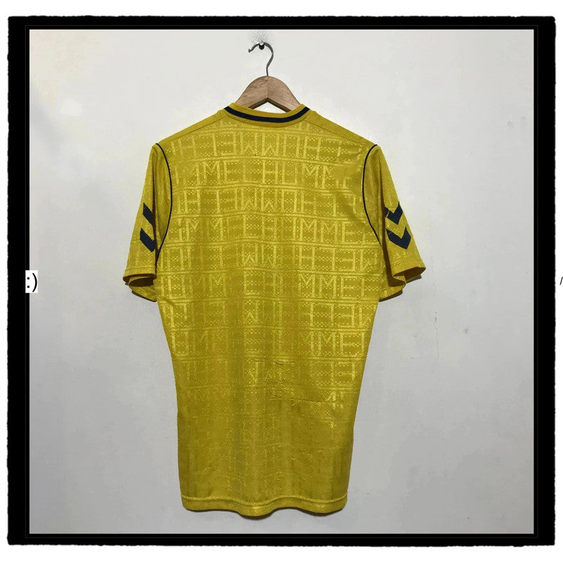 Vintage 1988-1991 Tottenham Shirt Away Kit Hummel Holsten Yellow - Medium