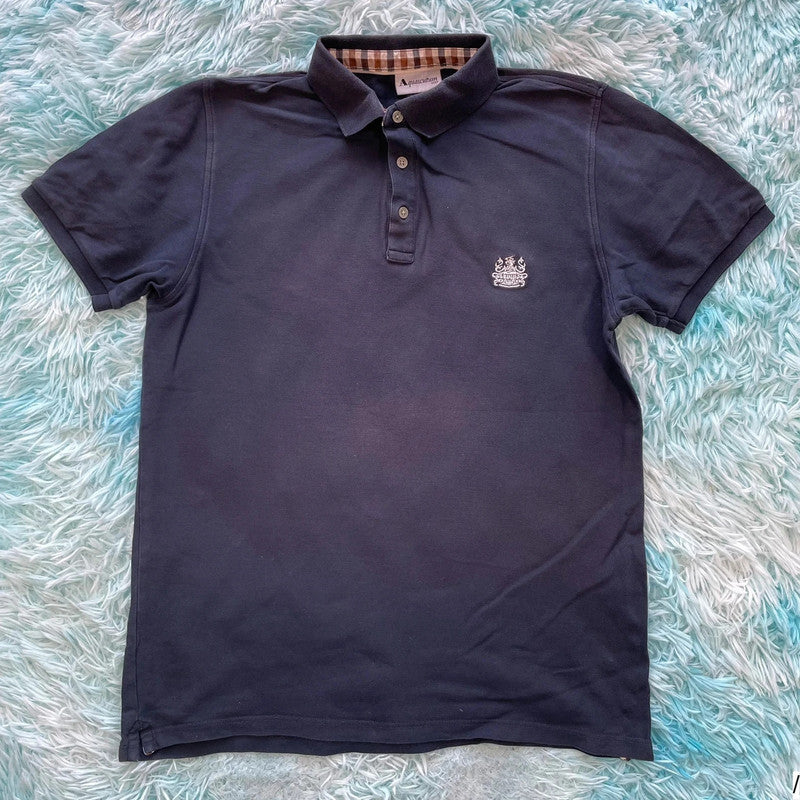 Navy Aquascutum Polo Shirt - Medium