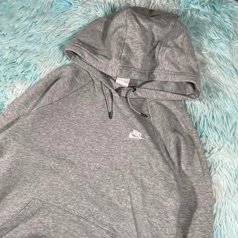 Grey Nike Hoodie Plain - Small