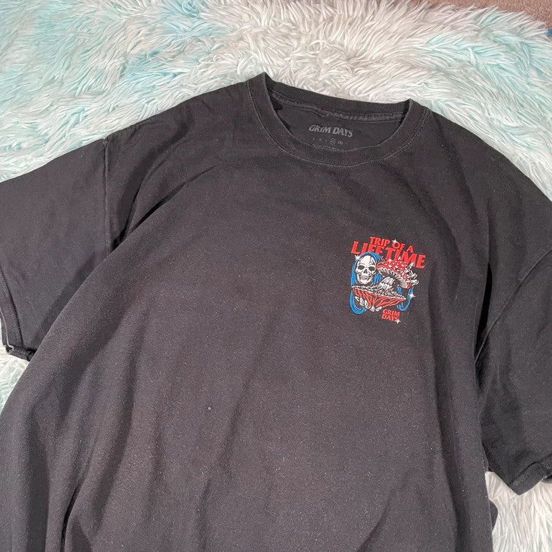 Black Grim Days Graphic T Shirt - XL