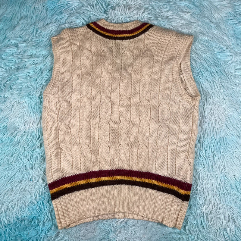 Vintage 80s Cream Cricket Jumper - XL