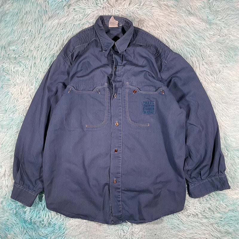 Vintage 90s Blue Mexican Shirt - XL