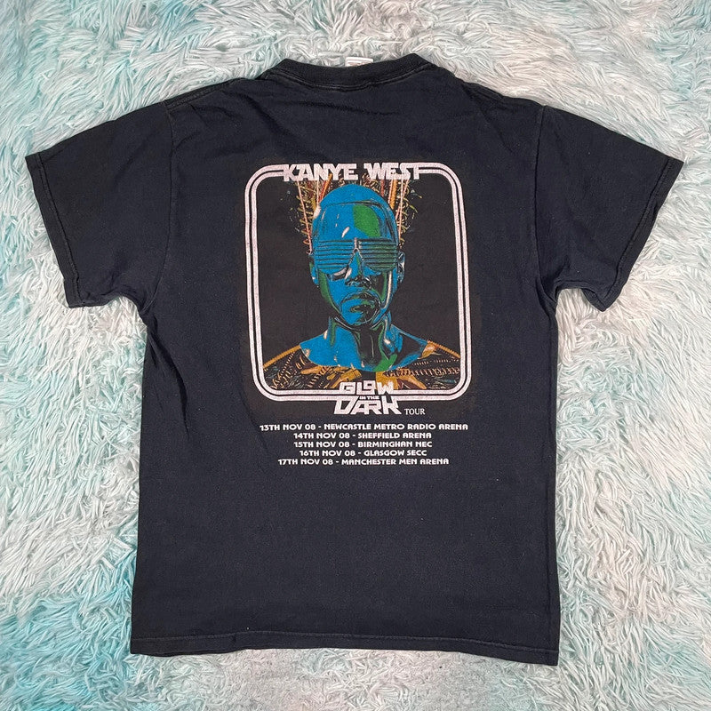 Black Kanye West T Shirt Glow in the dark Tour 2008 - Medium