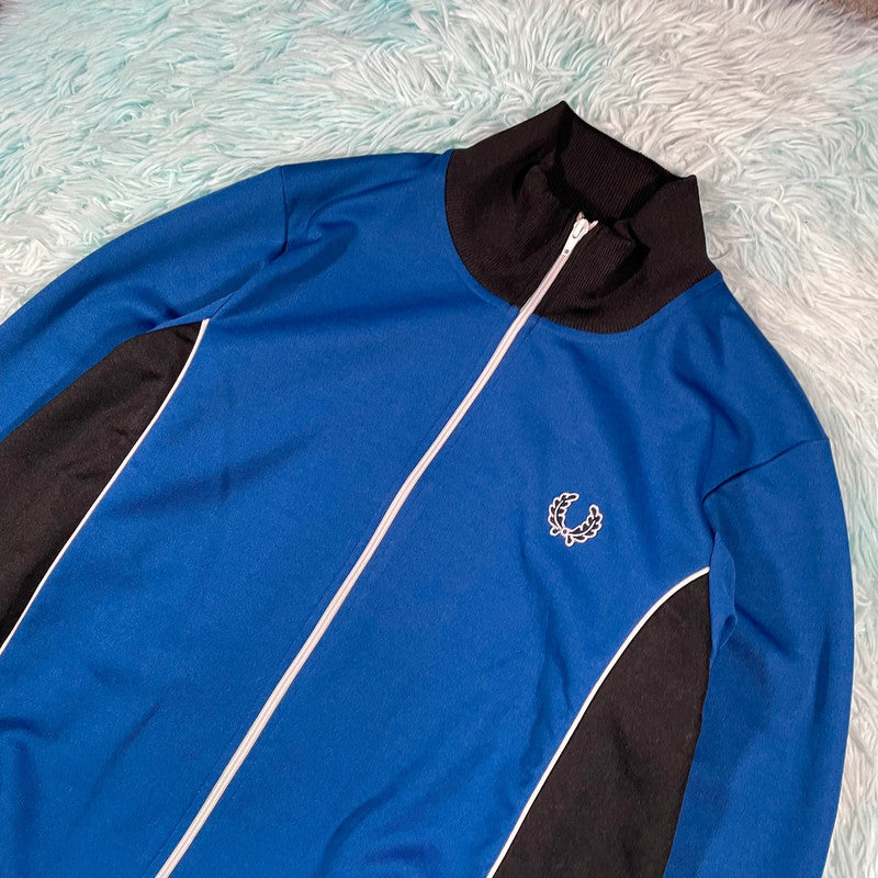 Vintage 90s Blue Fred Perry Track Jacket - Medium