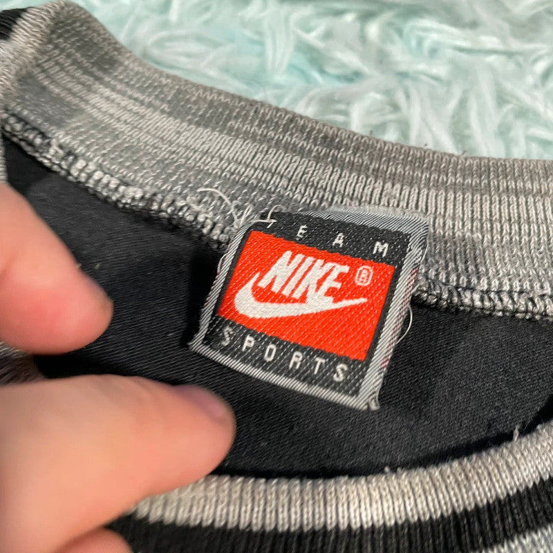 Vintage 90s Black Nike T Shirt Spellout - Large