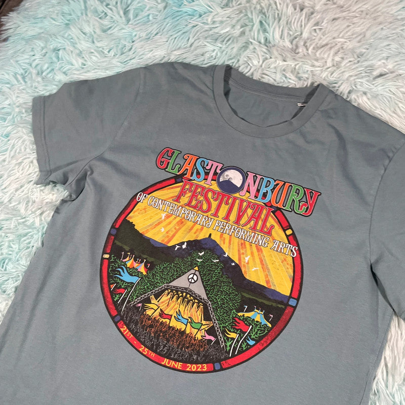 Blue 2023 Glastonbury T Shirt - Medium