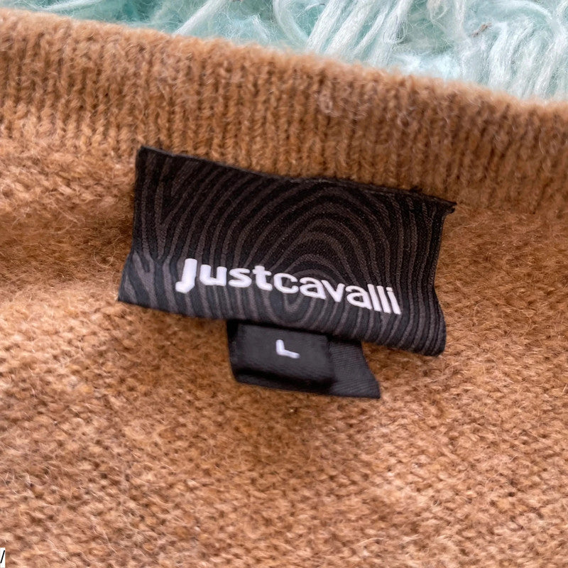 Brown Just Cavalli Long Knitted Jumper - Large
