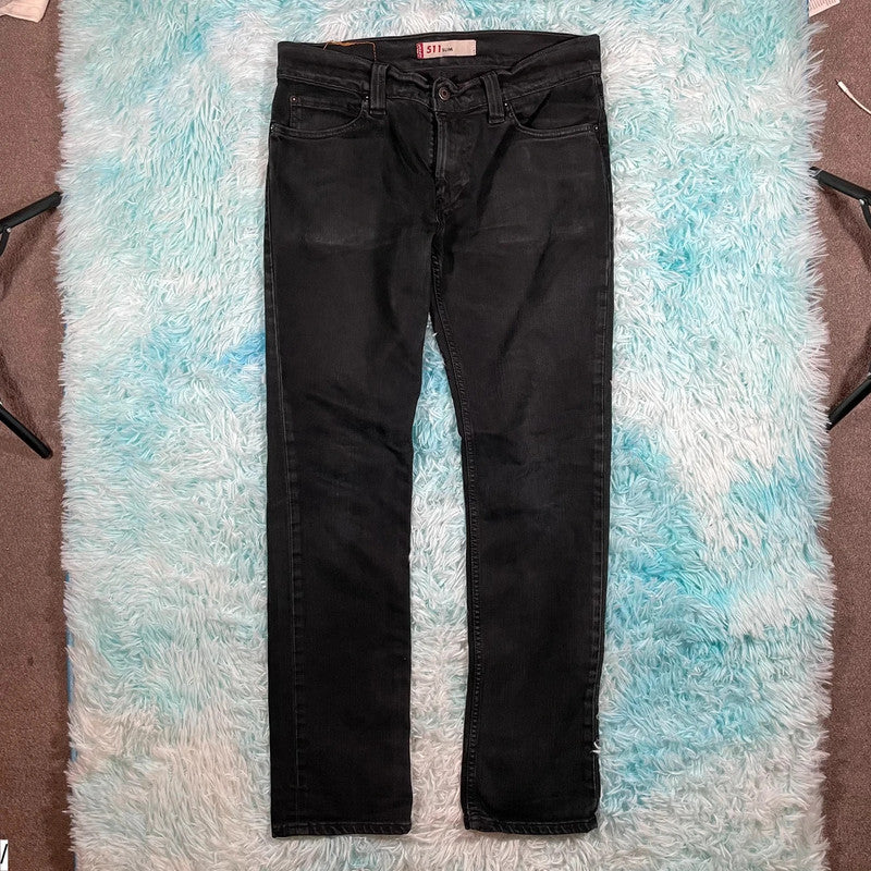 Vintage Black Levi’s 511 Jeans Slim Straight - 34W 32L