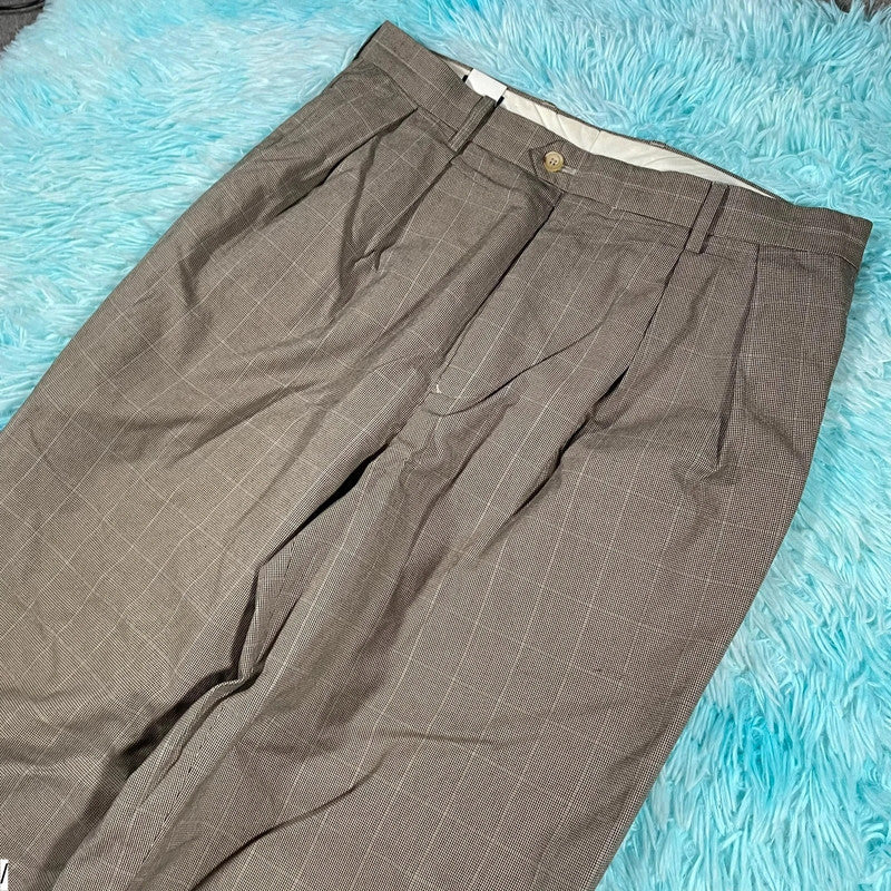 Vintage 90s Beige Tommy Hilfiger Chequered suit Trousers - 34W 32L