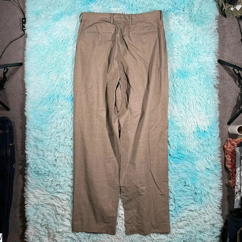 Vintage 90s Beige Tommy Hilfiger Chequered suit Trousers - 34W 32L