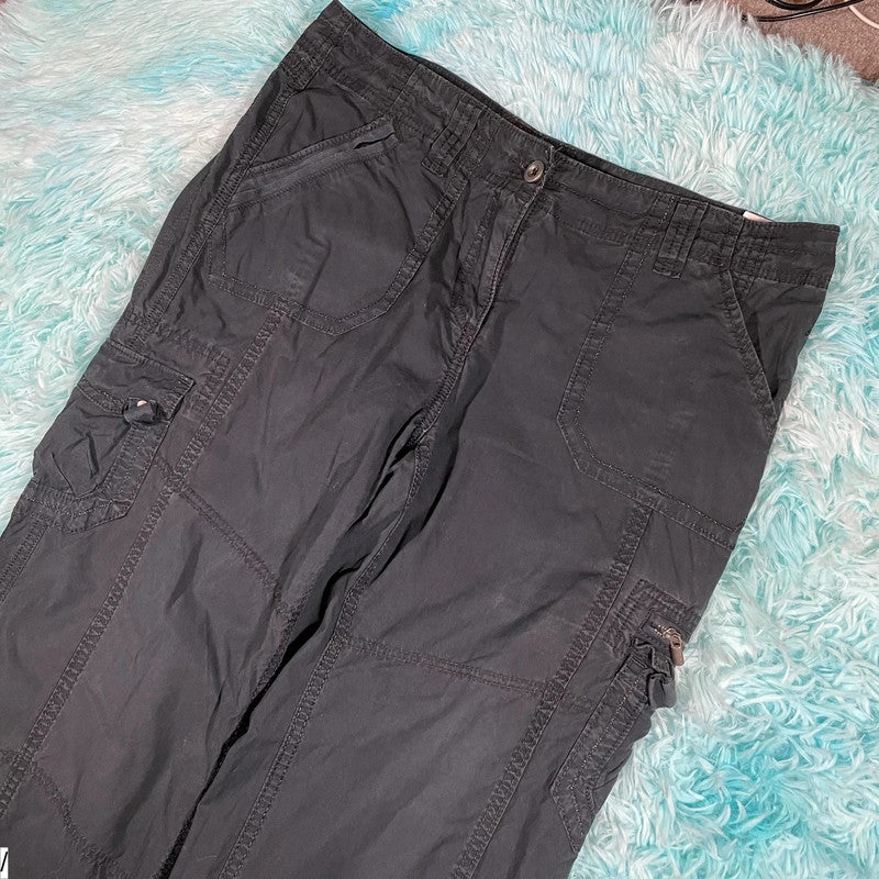 Vintage Black Cargo Trousers M&S - Size 14