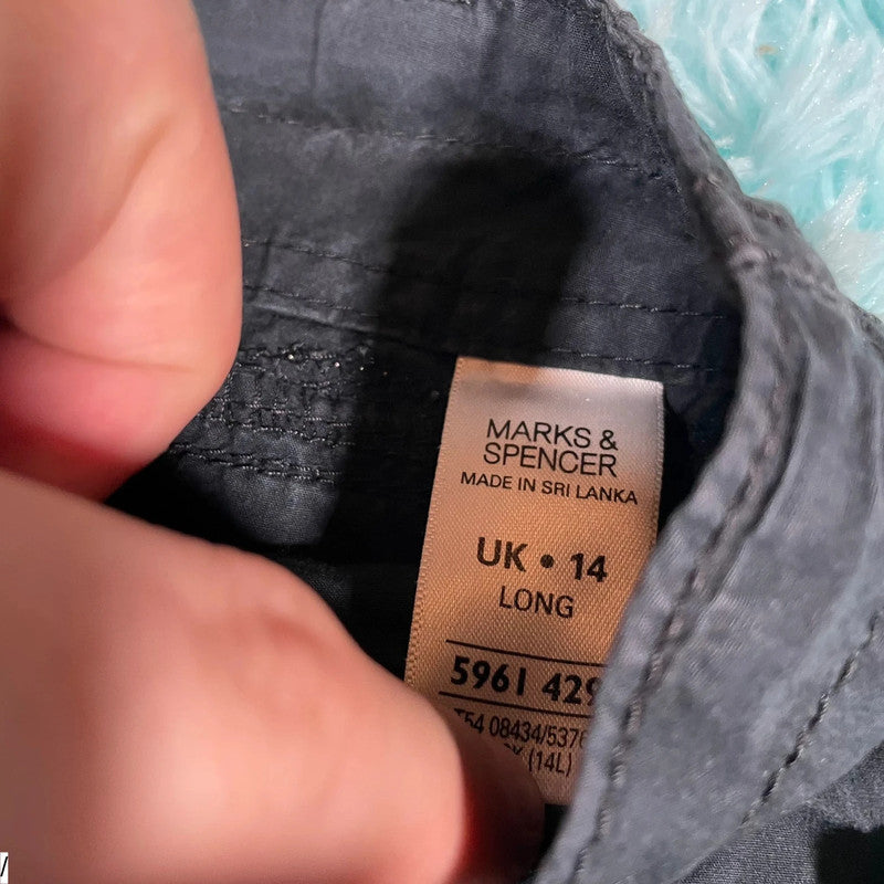 Vintage Black Cargo Trousers M&S - Size 14