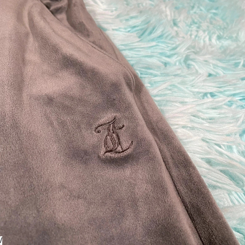 Grey Juicy Couture Velour Tracksuit Bottoms - Medium