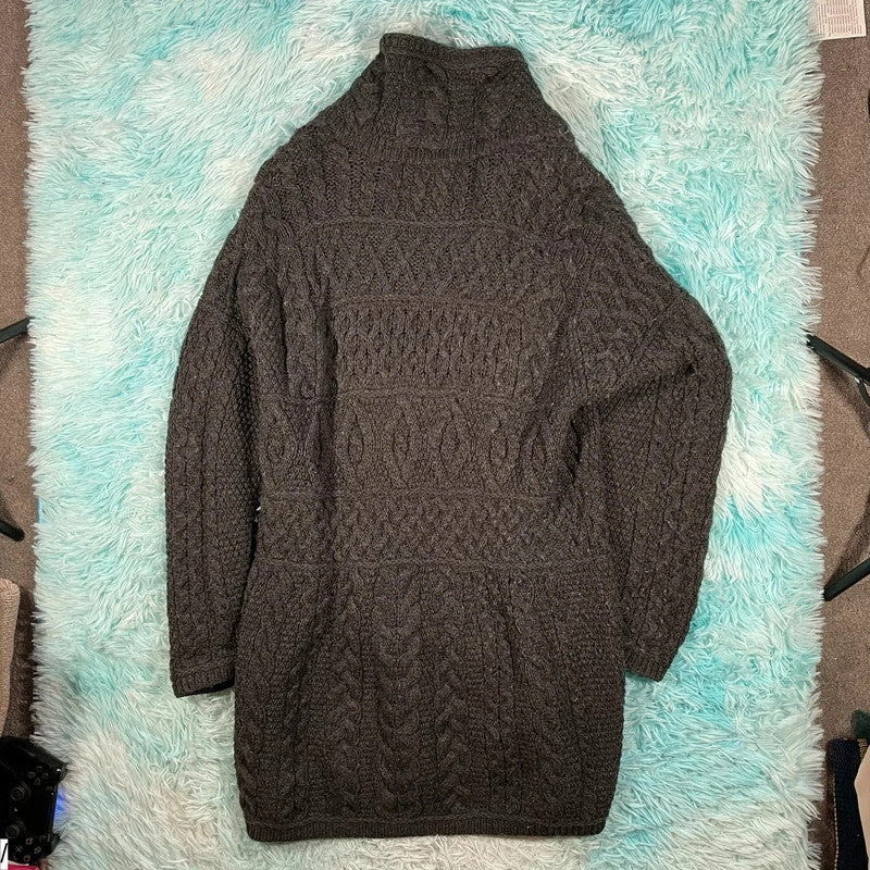 Grey Arran Knit Jumper Dress - XXL