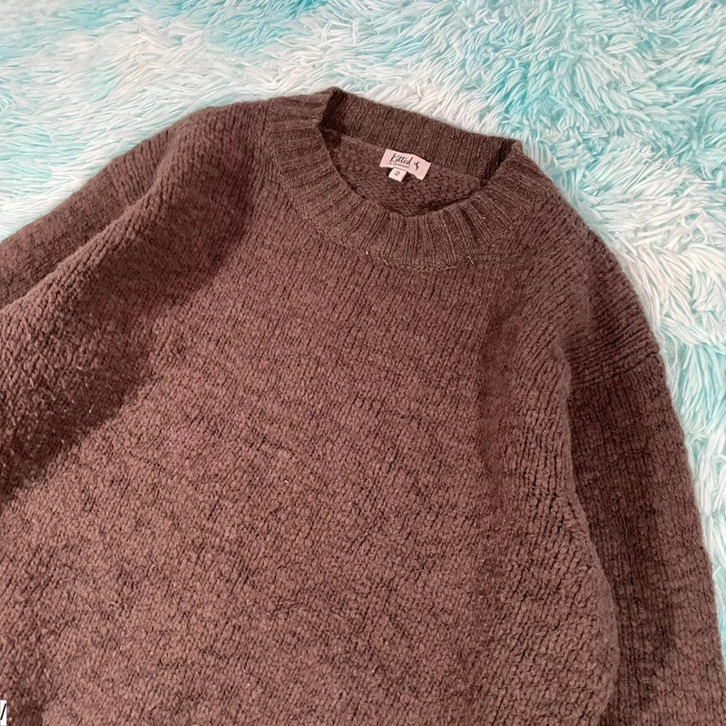 Brown Kitted in Cashmere Knitted Jumper - Size 14