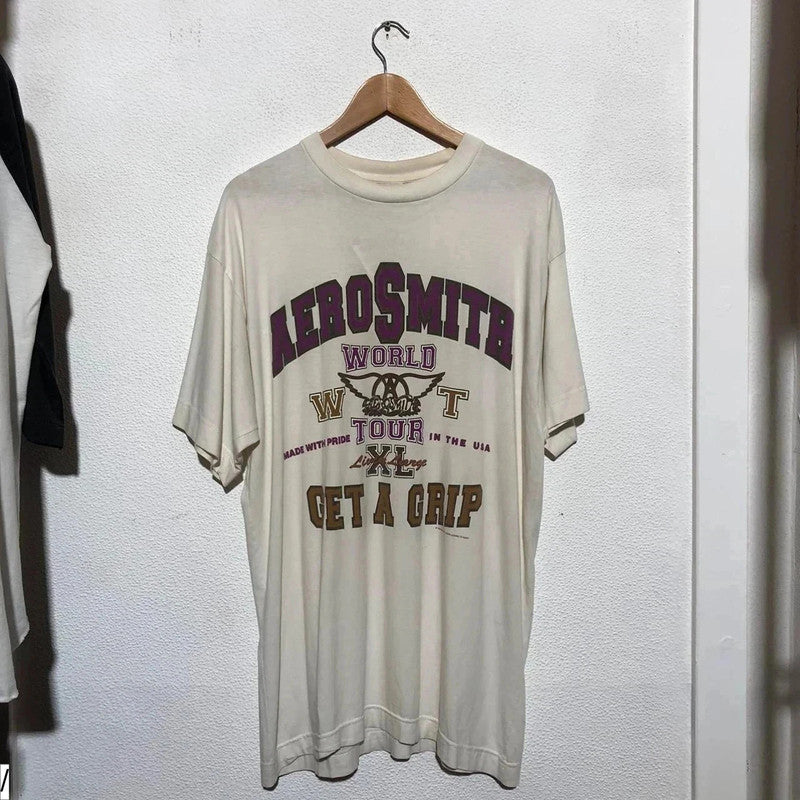 Vintage White Aerosmith Band T Shirt 1997 Get a Grip - XL