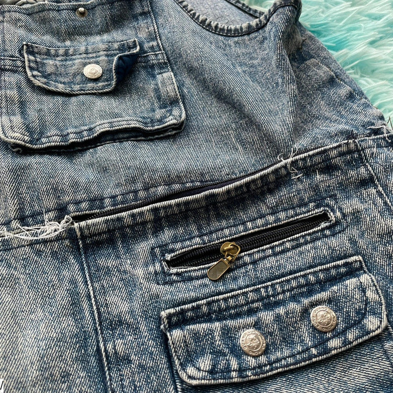 Vintage 90s Denim Vest Jacket - 3XL