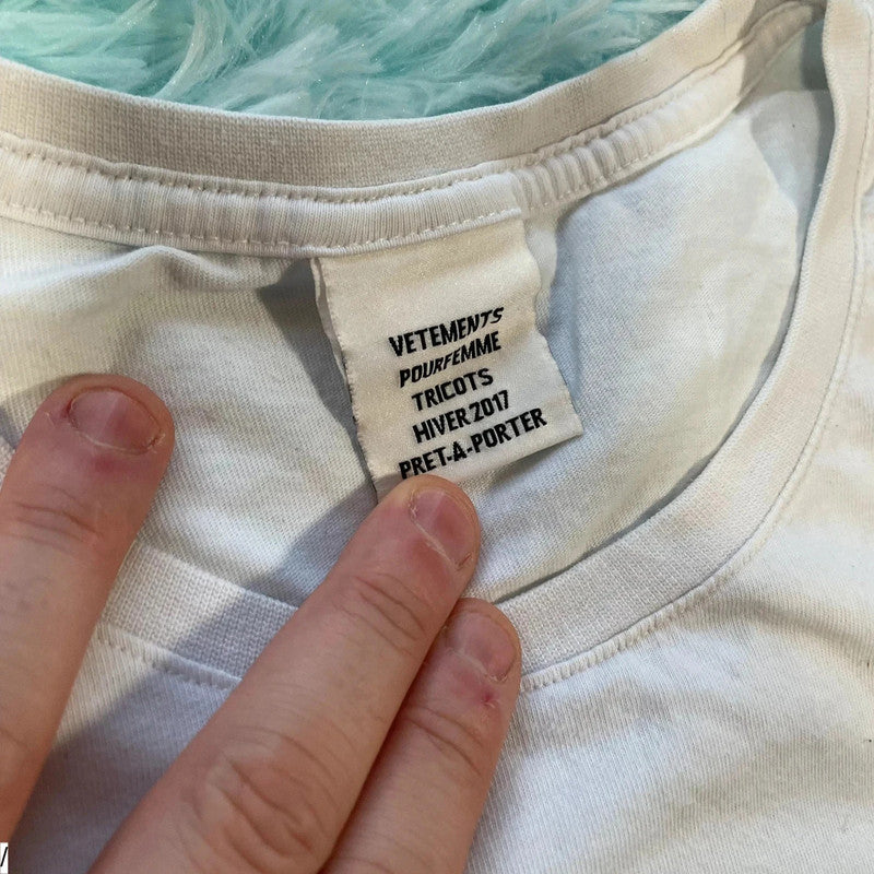 White Vetements Haute Couture T Shirt Spellout 2017