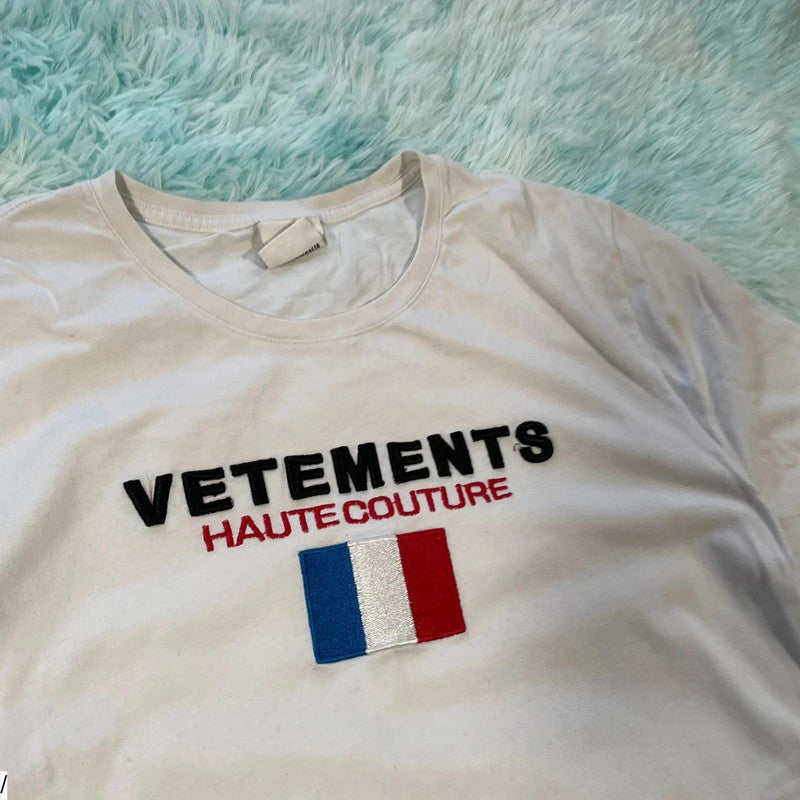 White Vetements Haute Couture T Shirt Spellout 2017