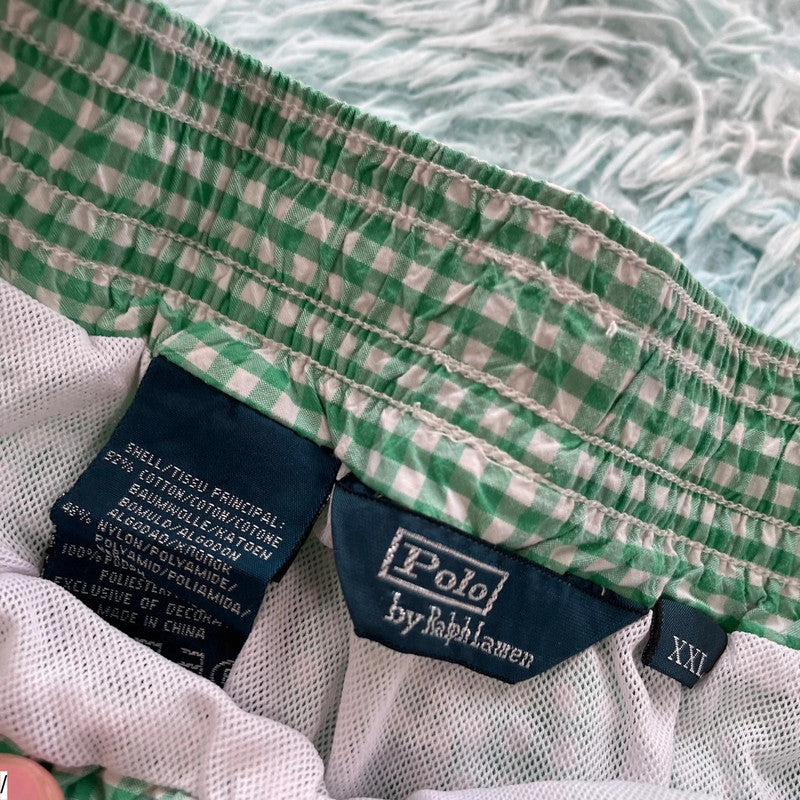 Green Gingham Polo Ralph Lauren Swim Shorts - XXL