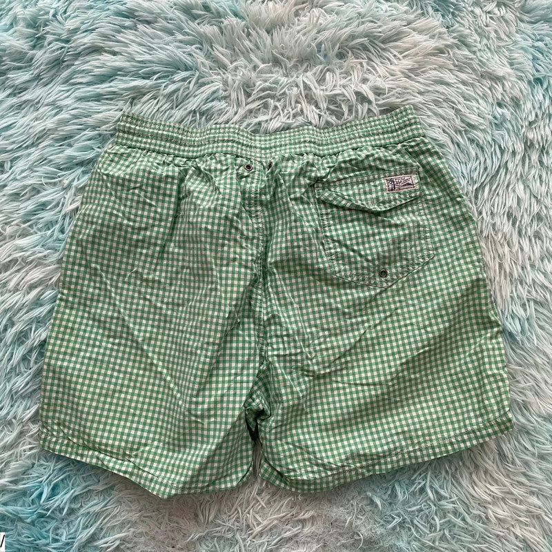 Green Gingham Polo Ralph Lauren Swim Shorts - XXL
