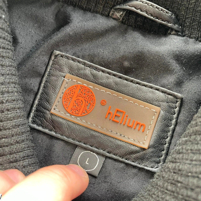 Vintage Y2K Black Helium Leather Jacket - Large