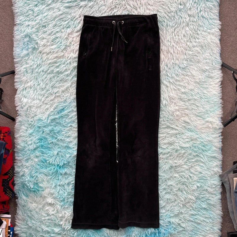 Black Juicy Couture Velour Tracksuit Bottoms - Small