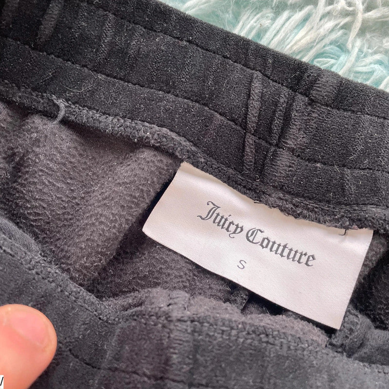 Black Juicy Couture Velour Tracksuit Bottoms - Small