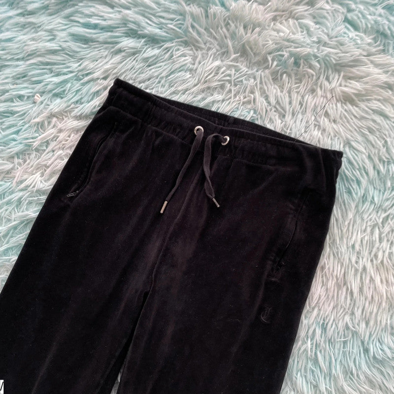 Black Juicy Couture Velour Tracksuit Bottoms - Small