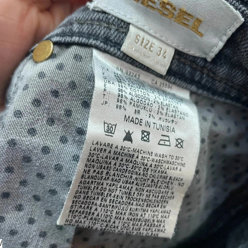 Navy Diesel Wide Leg Jeans - 34W