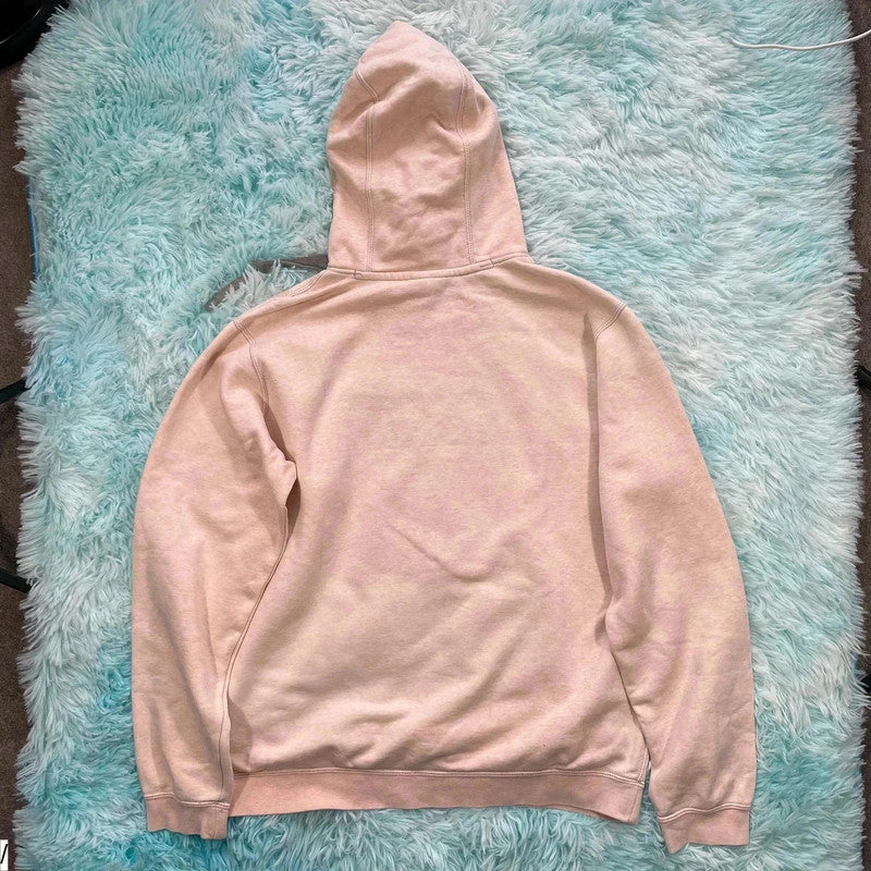 Light Rose Pink Nike Club Hoodie Spellout - Large