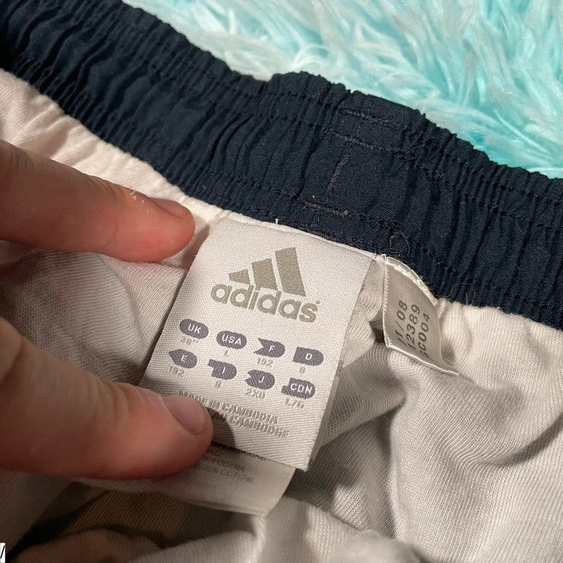 Vintage Navy Adidas Tracksuit Bottoms - Large