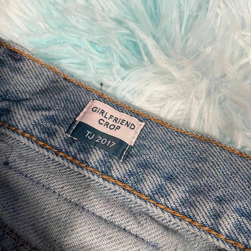 Blue Tommy Jeans Slim Boyfriend Cropped Jeans Taped - 30W 30L
