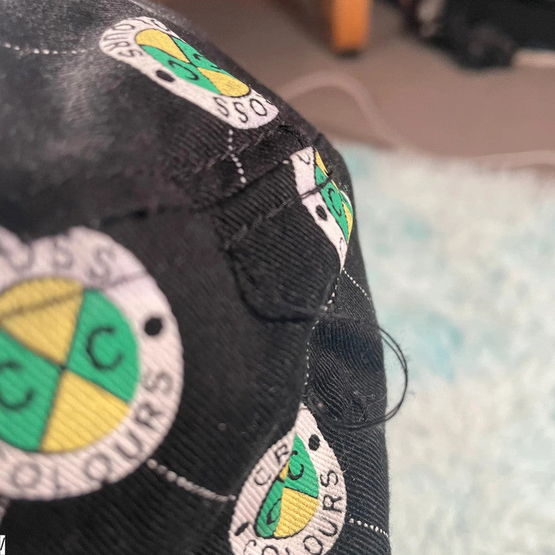Vintage Black Cross Colours Bucket Hat
