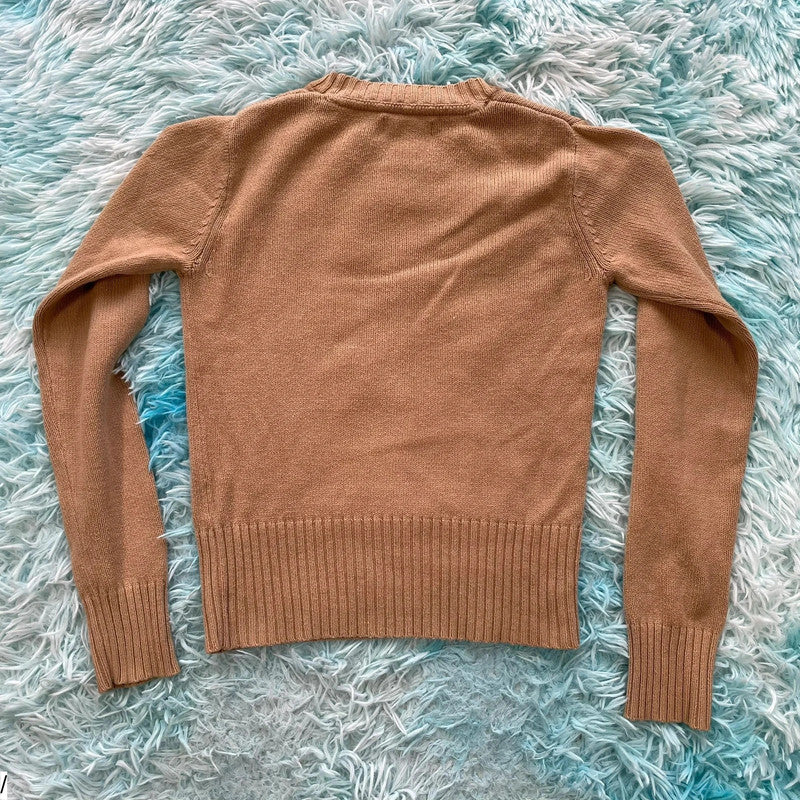 Brown Tommy Hilfiger Knitted Jumper Flag - XS