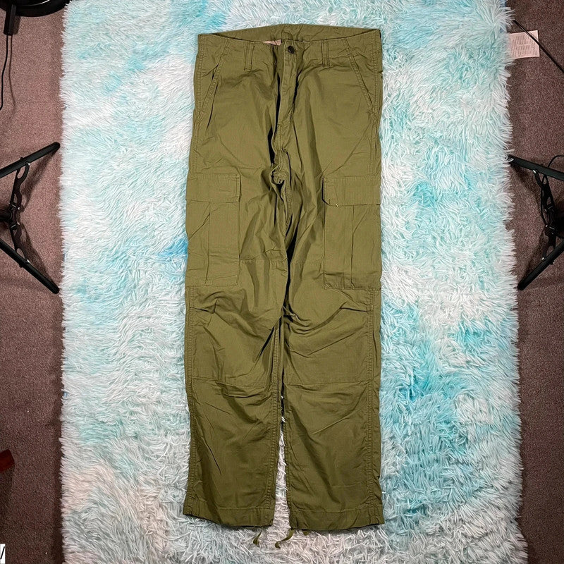 Khaki Carhartt Cargo Trousers Ripstop - 32W 32L