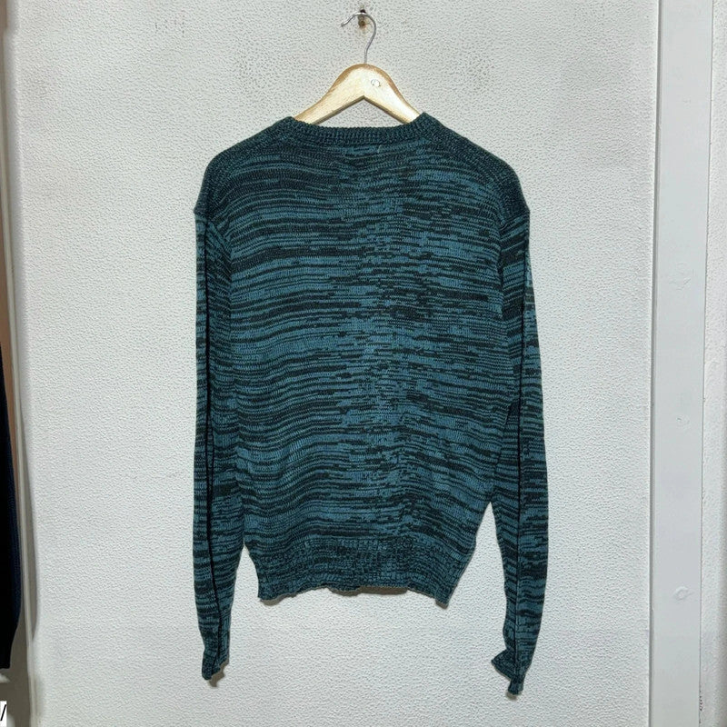 Vintage 80s Navy Aztec patterned Knitted Jumper - Large