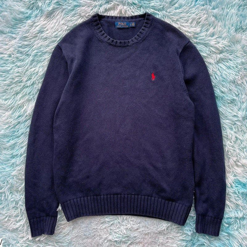 Navy Polo Ralph Lauren Knitted Jumper - XL
