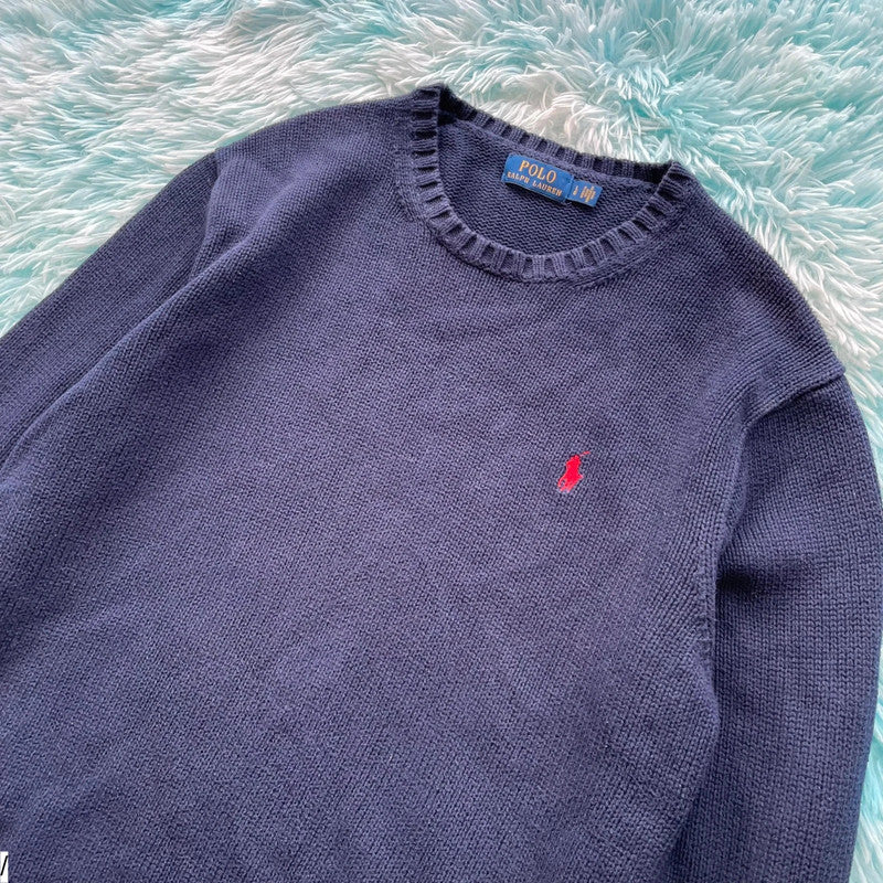 Navy Polo Ralph Lauren Knitted Jumper - XL