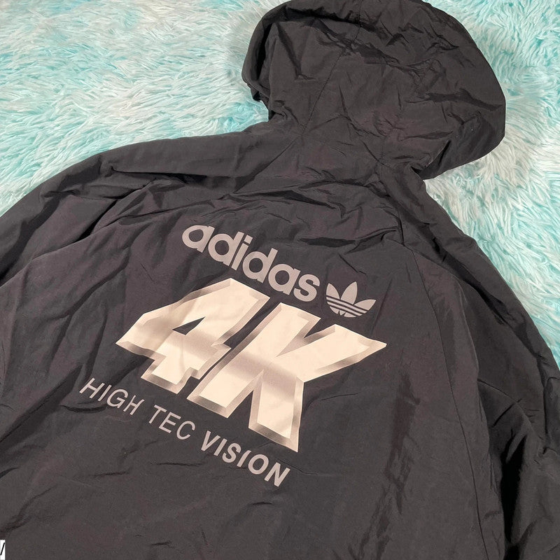 Black Adidas Windbreaker 4K High Tec Jacket - Large