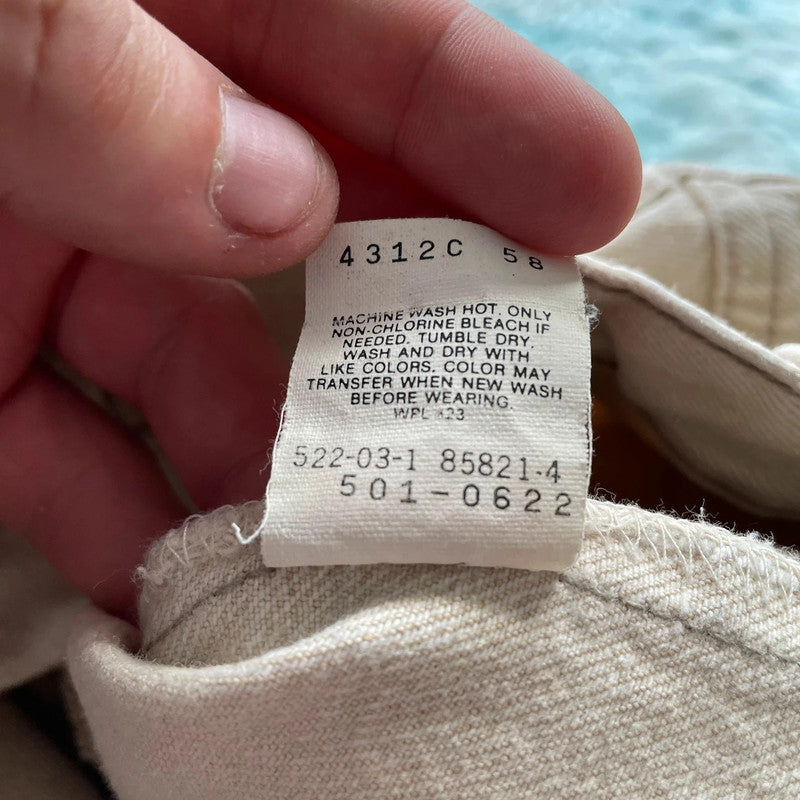 Vintage 90s Light Beige Levi’s 501 Jeans Made in USA - W32 L32