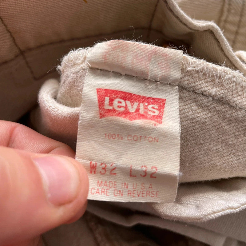 Vintage 90s Light Beige Levi’s 501 Jeans Made in USA - W32 L32