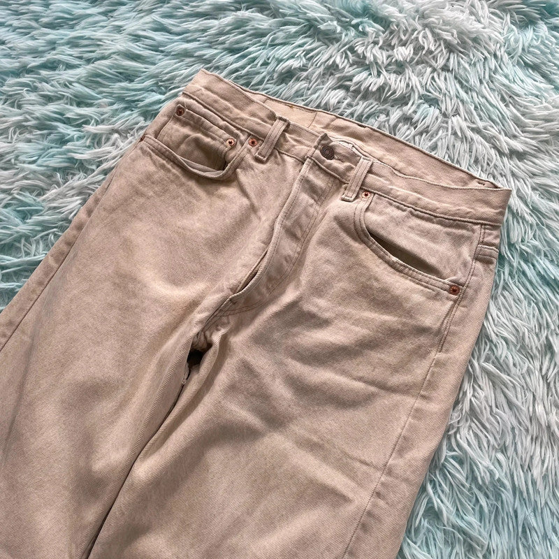 Vintage 90s Light Beige Levi’s 501 Jeans Made in USA - W32 L32