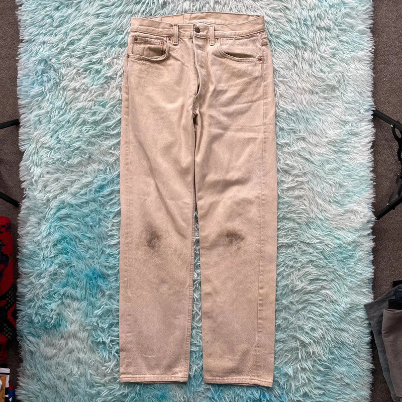 Vintage 90s Light Beige Levi’s 501 Jeans Made in USA - W32 L32