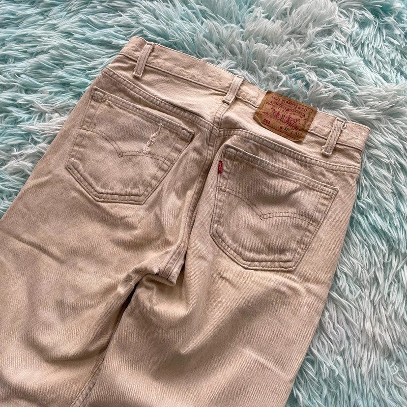 Vintage 90s Light Beige Levi’s 501 Jeans Made in USA - W32 L32