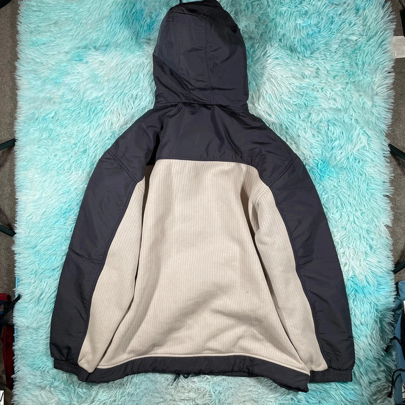 Vintage 90s Beige & Navy Kappa Fleece Jacket - XXL