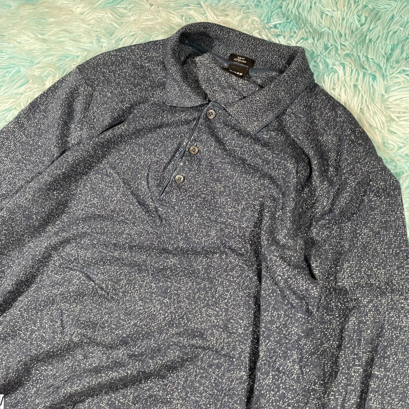 Blue Hugo Boss Cotton Linen Jumper - Large